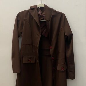 Elegant Brown Pea Coat for Women